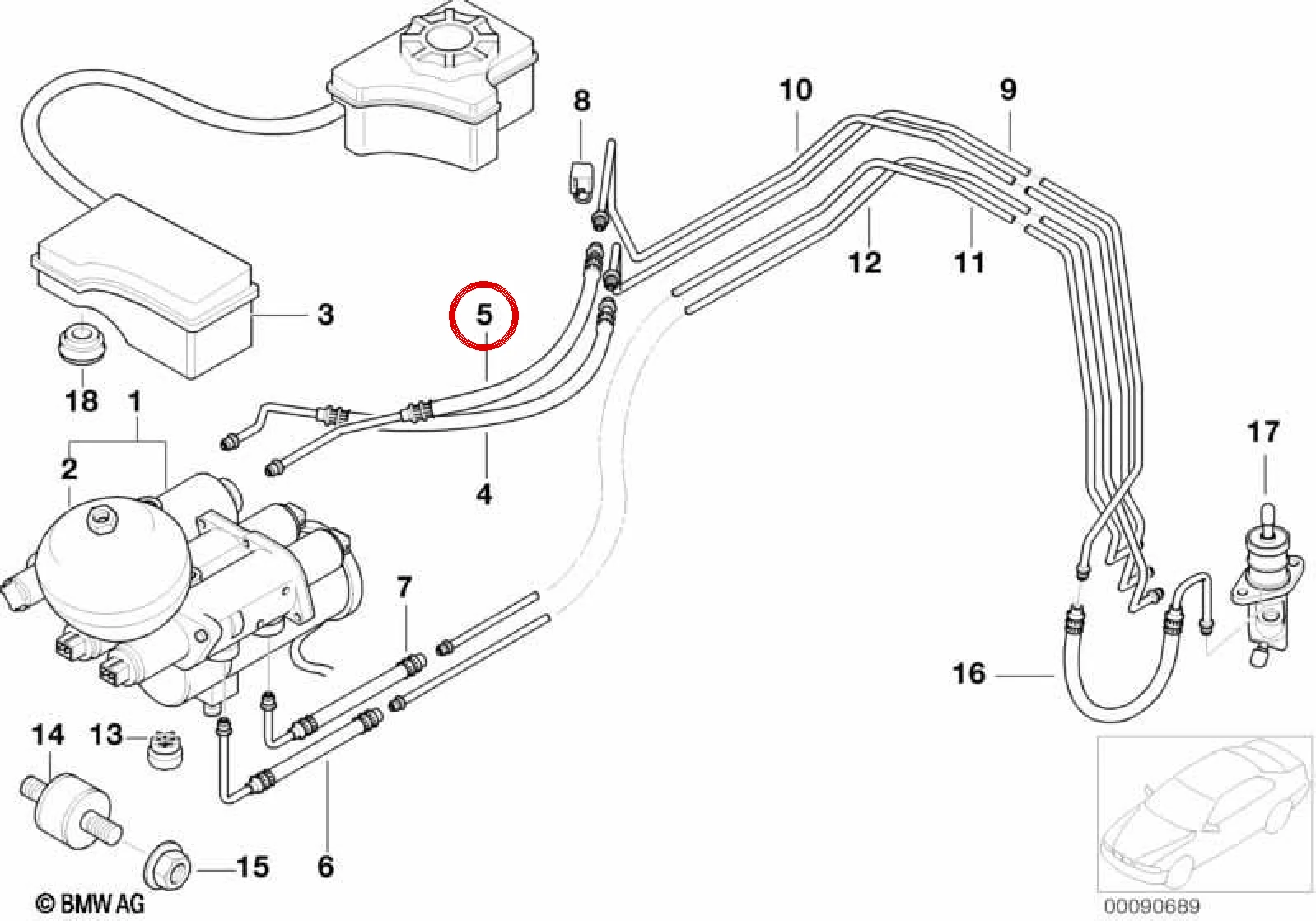 BMW 3 Serisi E36 Debriyaj Hidrolik Esnek Hortumu 21532228340