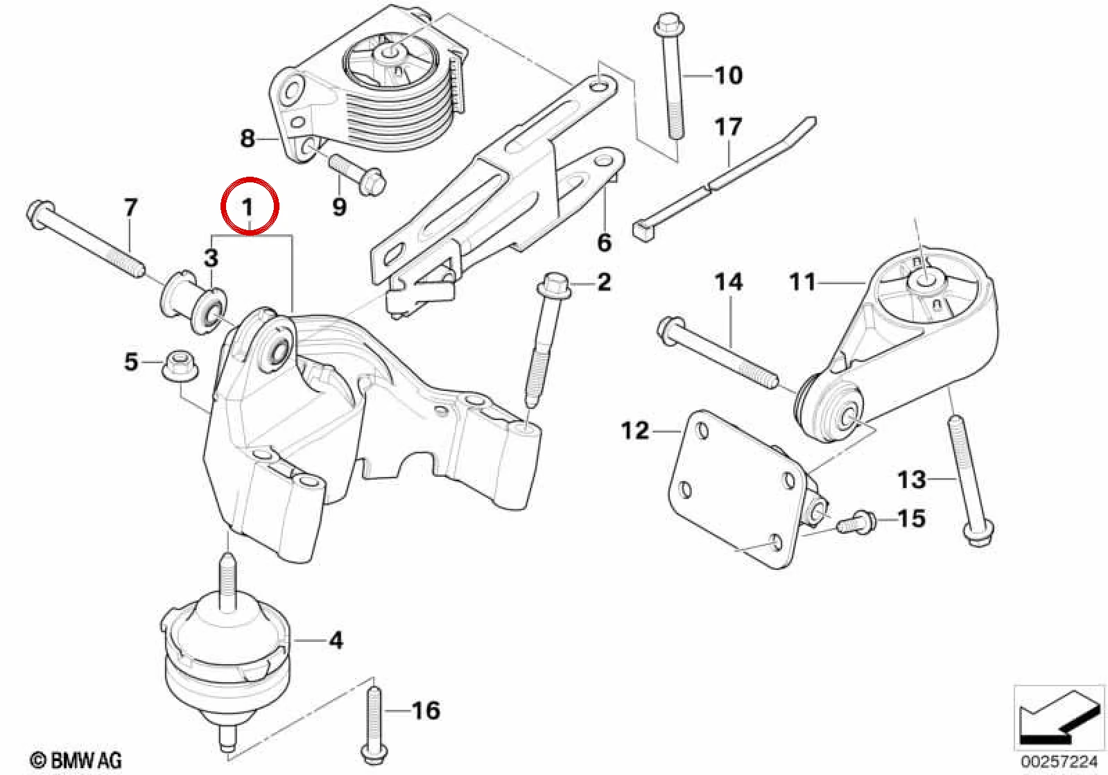 BMW MINI R50 R53 Motor Askı Takozu 22111514490