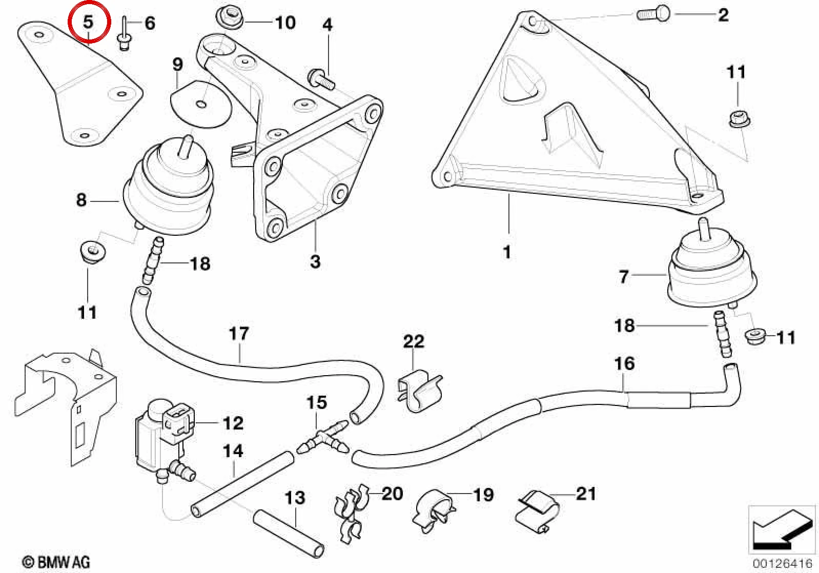 BMW 3 Serisi E46 Motor Takozu Isı Kalkanı 22116750127