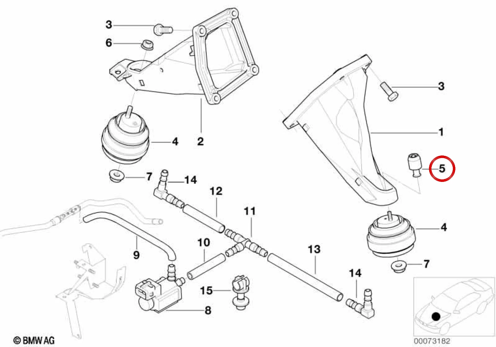 BMW 7 Serisi E38 Motor Takoz Braketi 22116751322