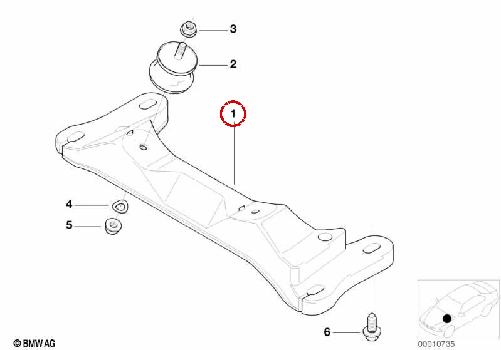 BMW 3 Serisi E46 Şanzıman Takozu 22311096811