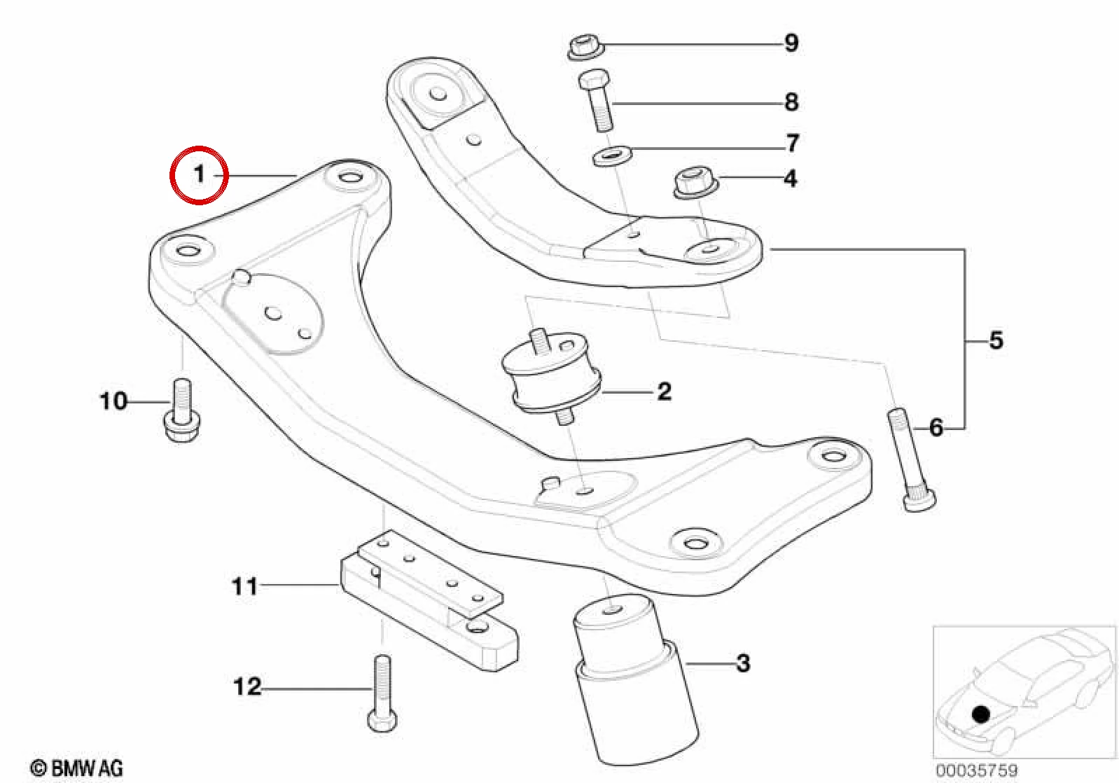 BMW 7 Serisi E38 Şanzıman Takozu 22321096036