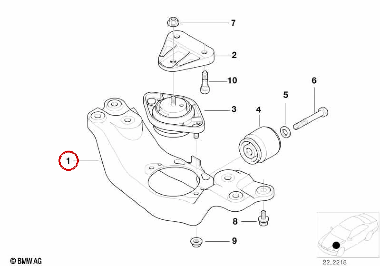 BMW 5 Serisi E39 Şanzıman Bağlantı Braketi 22321141774