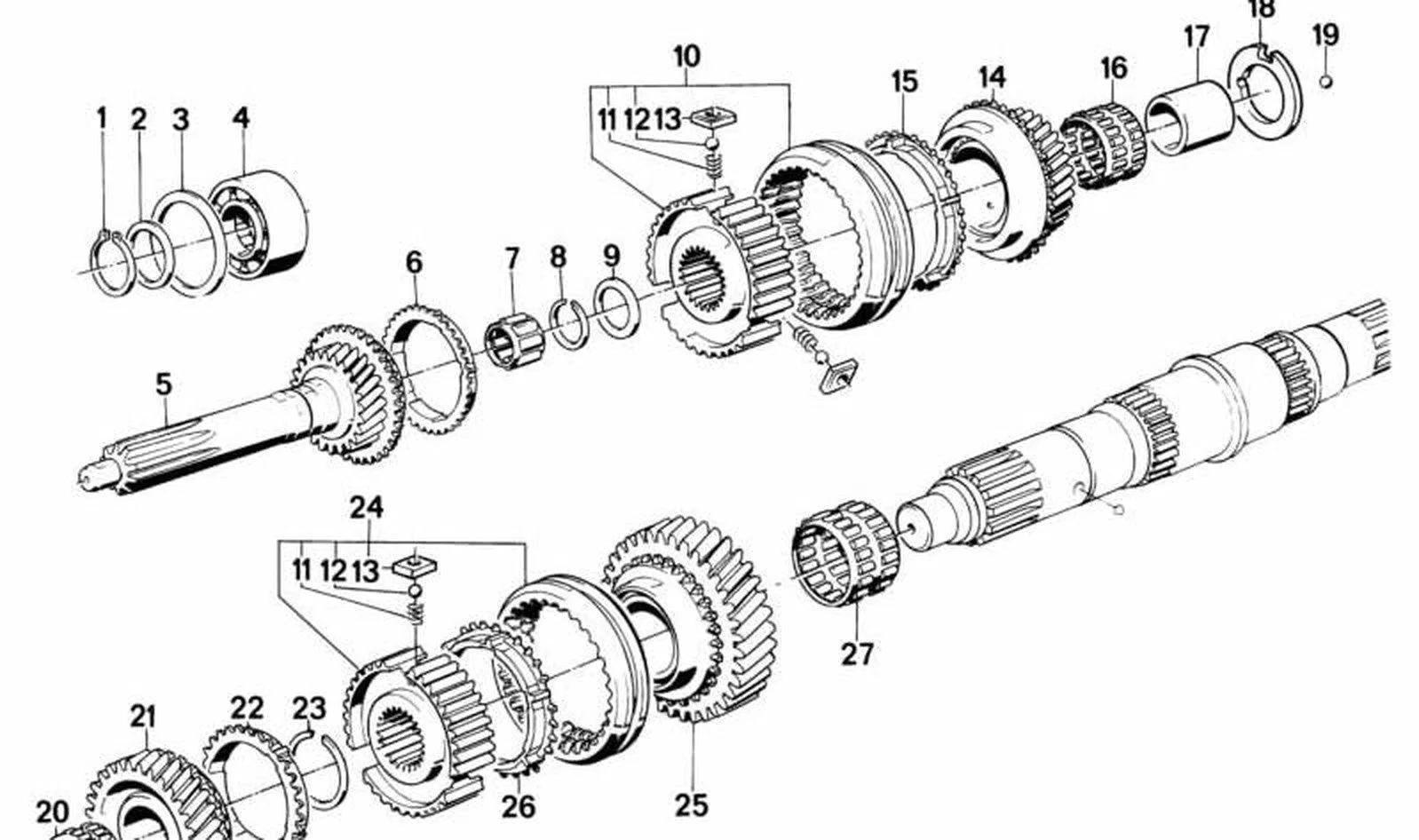 BMW E24 E28 E32 E34 Şanzıman Giriş Mili 23211228054