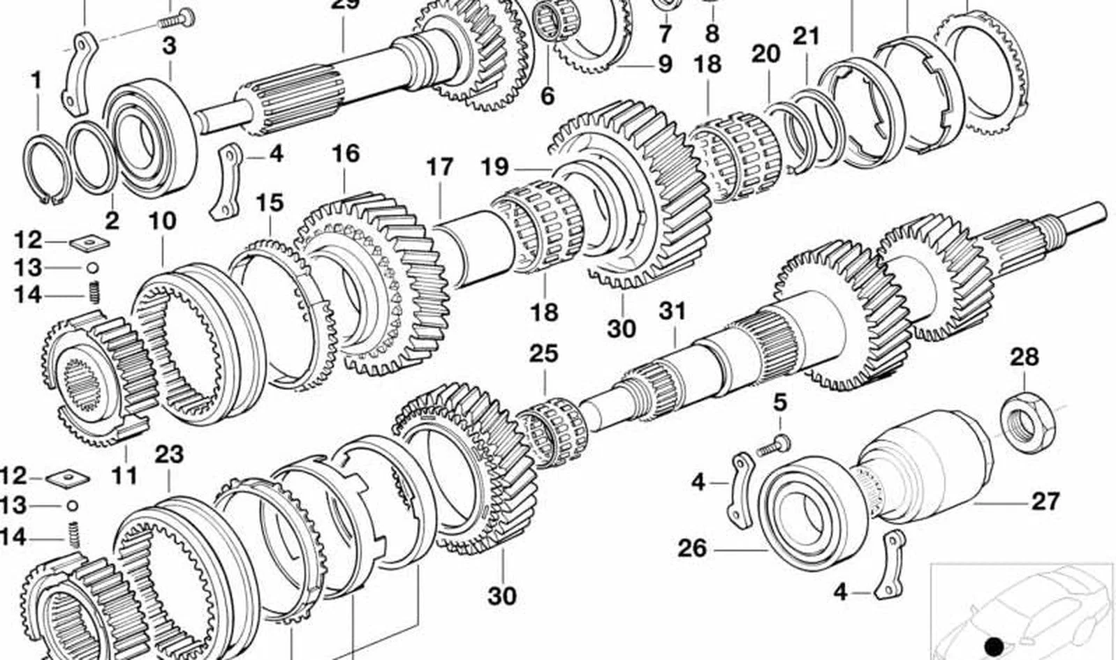 BMW E32 E34 E36 E38… 1. Ve 2. Vites Kılavuz Göbeği 23211282579