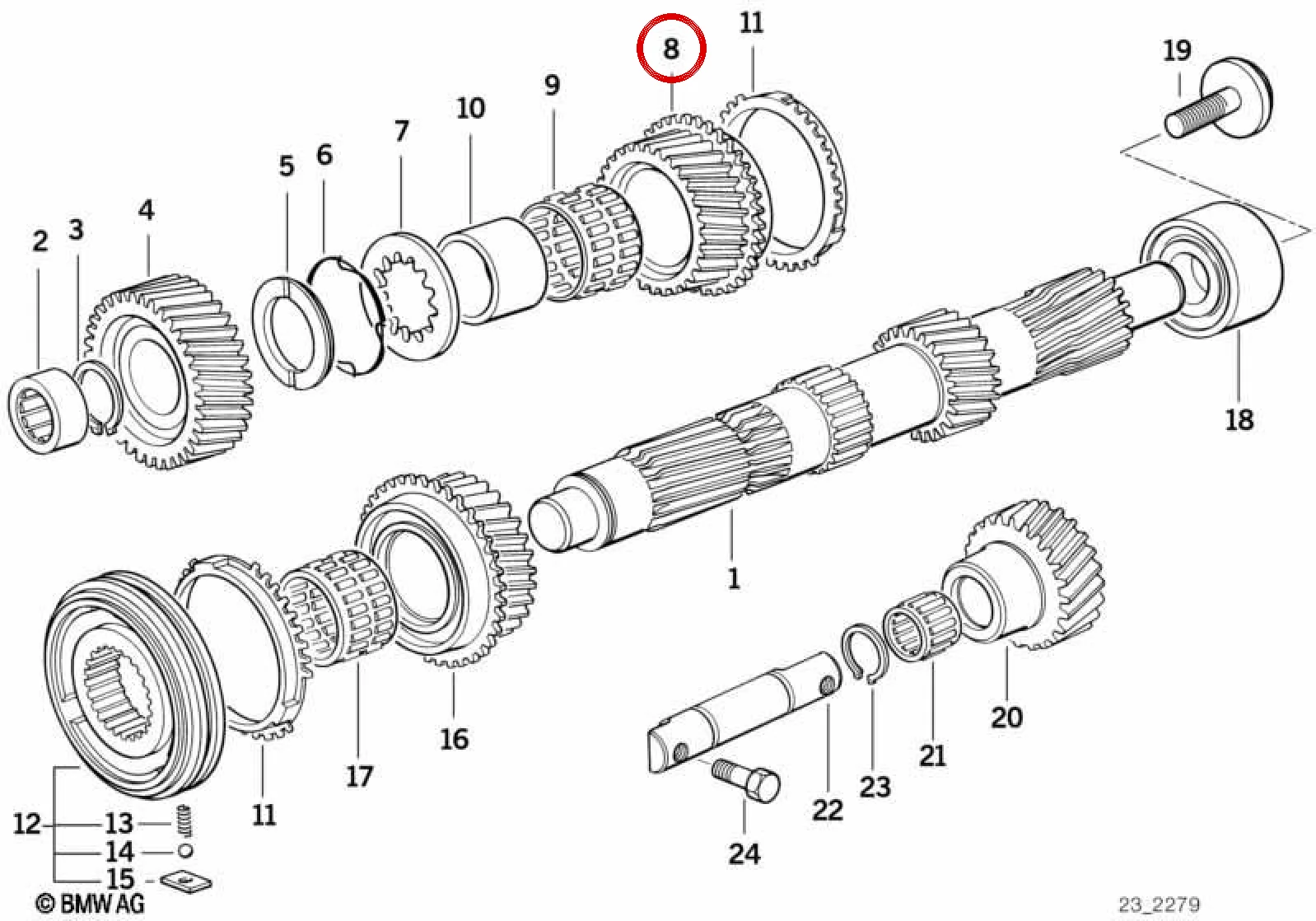 BMW E34 E36 E39 E46… 4. Vites Dişlisi 23221228352
