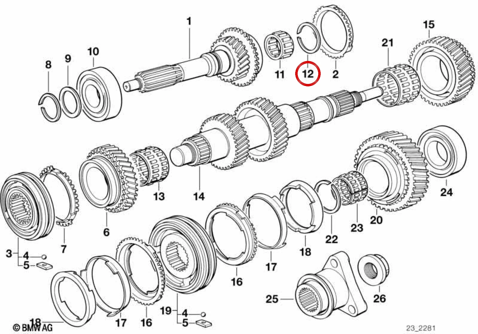 BMW E34 E36 E39 E46… Şanzıman Segmanı 35x2,05 23231228403