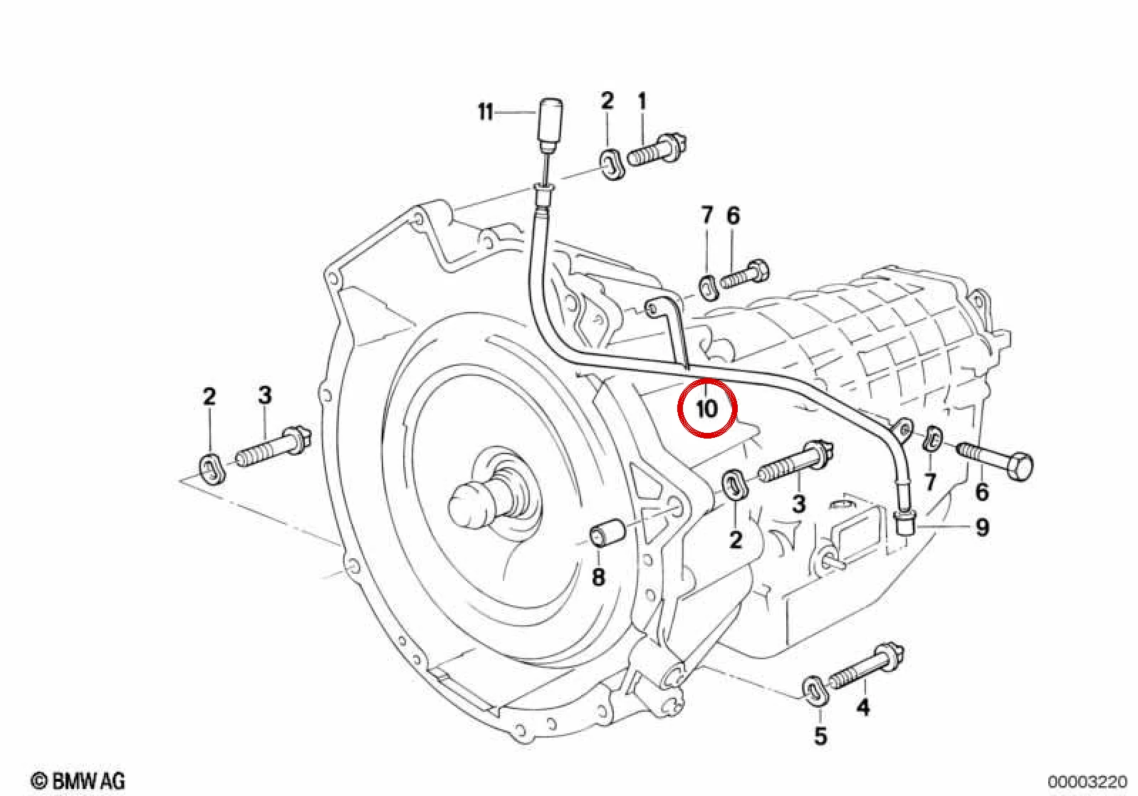 BMW E34 E36 Otomatik Vites Yağ Doldurma Borusu 24111218793