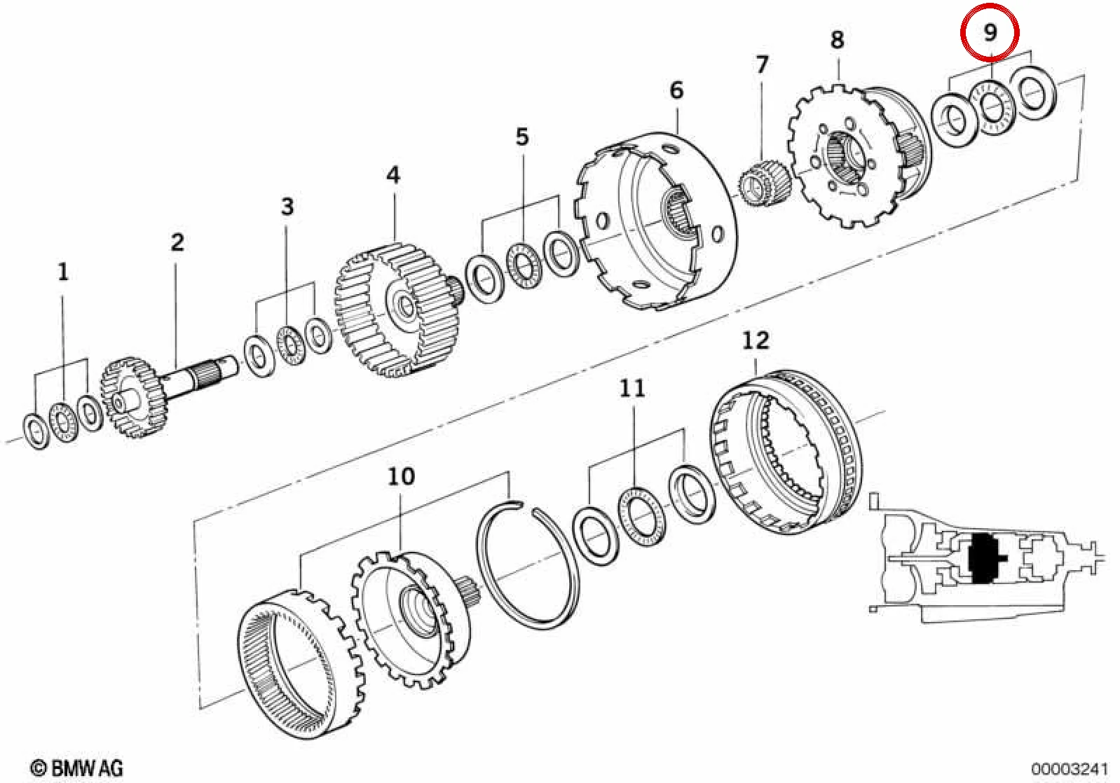BMW E32 E34 E36 E38… Otomatik Şanzıman Mil Desteği 24221219489