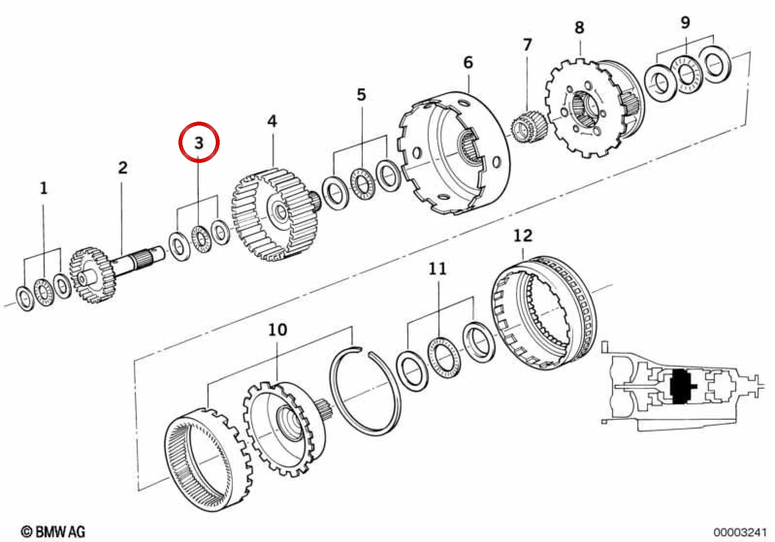 BMW E32 E34 E36 E38… Şanzıman Mil Rulmanı 24221219496