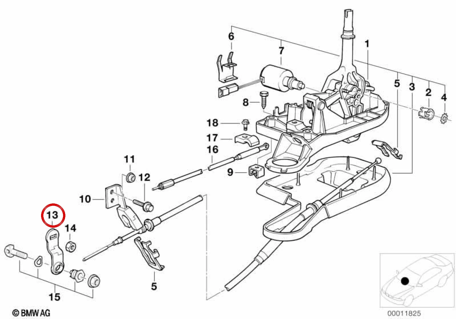BMW E38 E39 E60 E61 Şanzıman Vites Seçme Kolu 24517552858