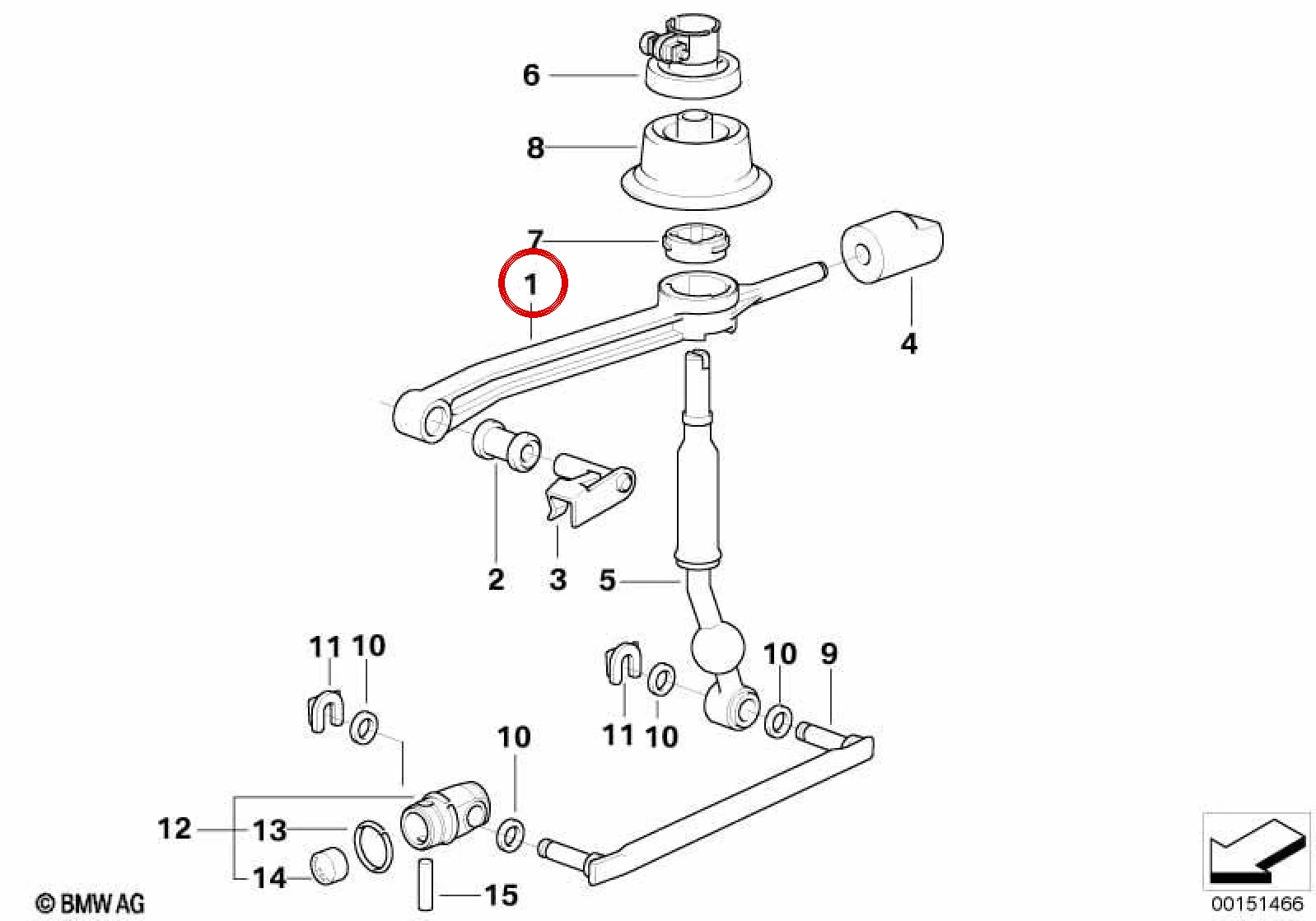 BMW 3 Serisi E36 Vites Kolu 25111222325