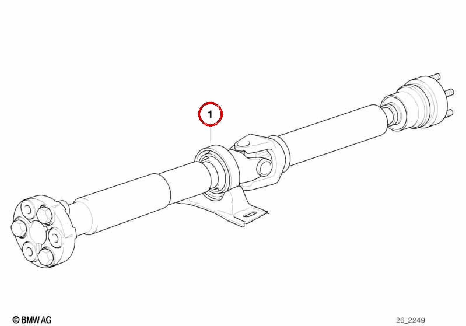 BMW 7 Serisi E38 Otomatik Şanzıman Kardan Mili 1897 mm 26101229483