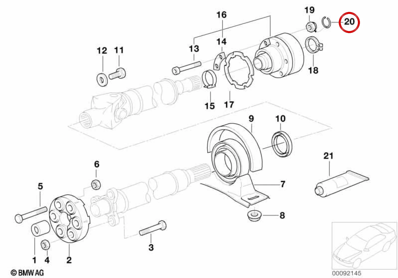 BMW E36 E38 E39 E65… Kardan Mili Balans Ağırlığı 26101229501