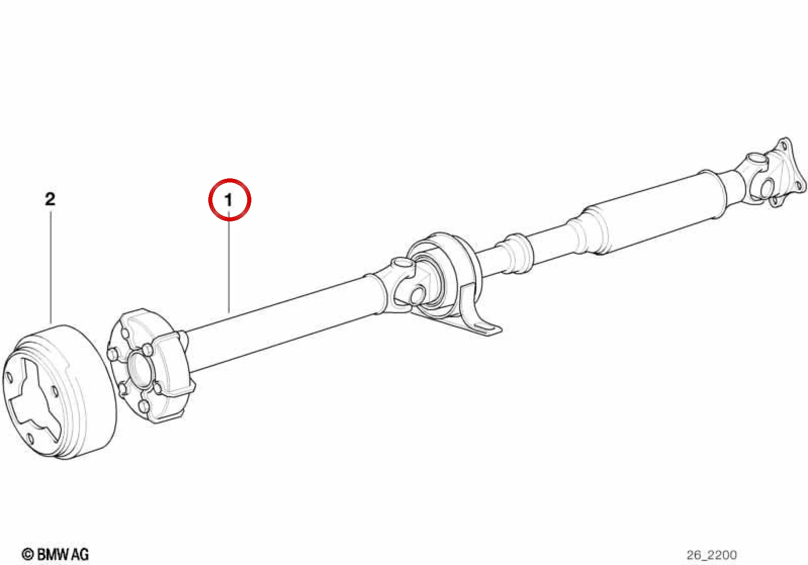 BMW 3 Serisi E36 Kardan Mili 1027 mm 26111229784