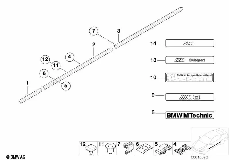 BMW 3 Serisi E36 2 Çamurluk Çıtası Sol 51131977603