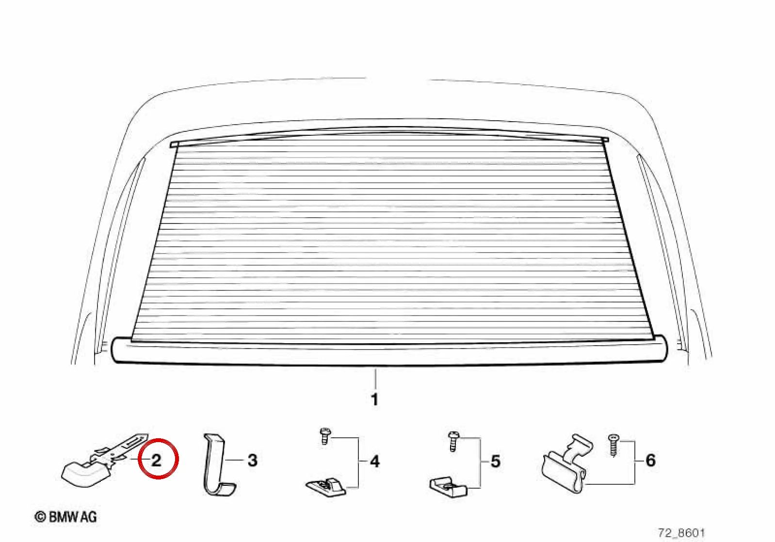BMW 3 Serisi E36 Arka Perde Askısı Sol 51161977027