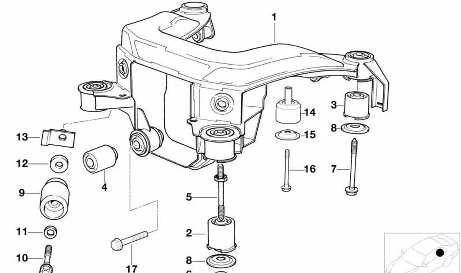 BMW 3 Serisi E36 Arka Travers Takozu 33171134871