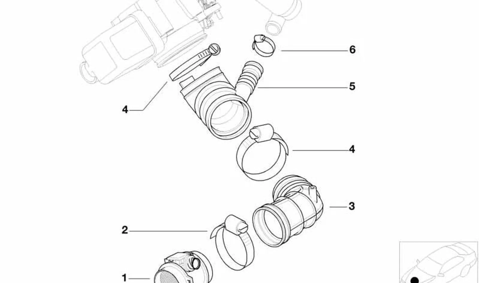 BMW 3 Serisi E36 E46 M52 M54 Hava Akışmetre Körüğü 13541705209