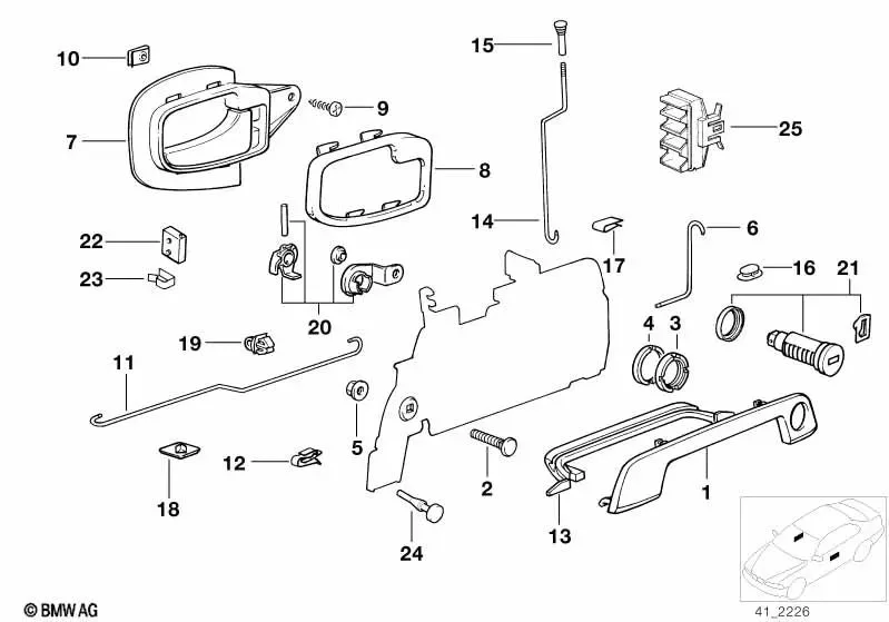 BMW 3 Serisi E36 İç Kapı Açma Kolu Sol 51211960807