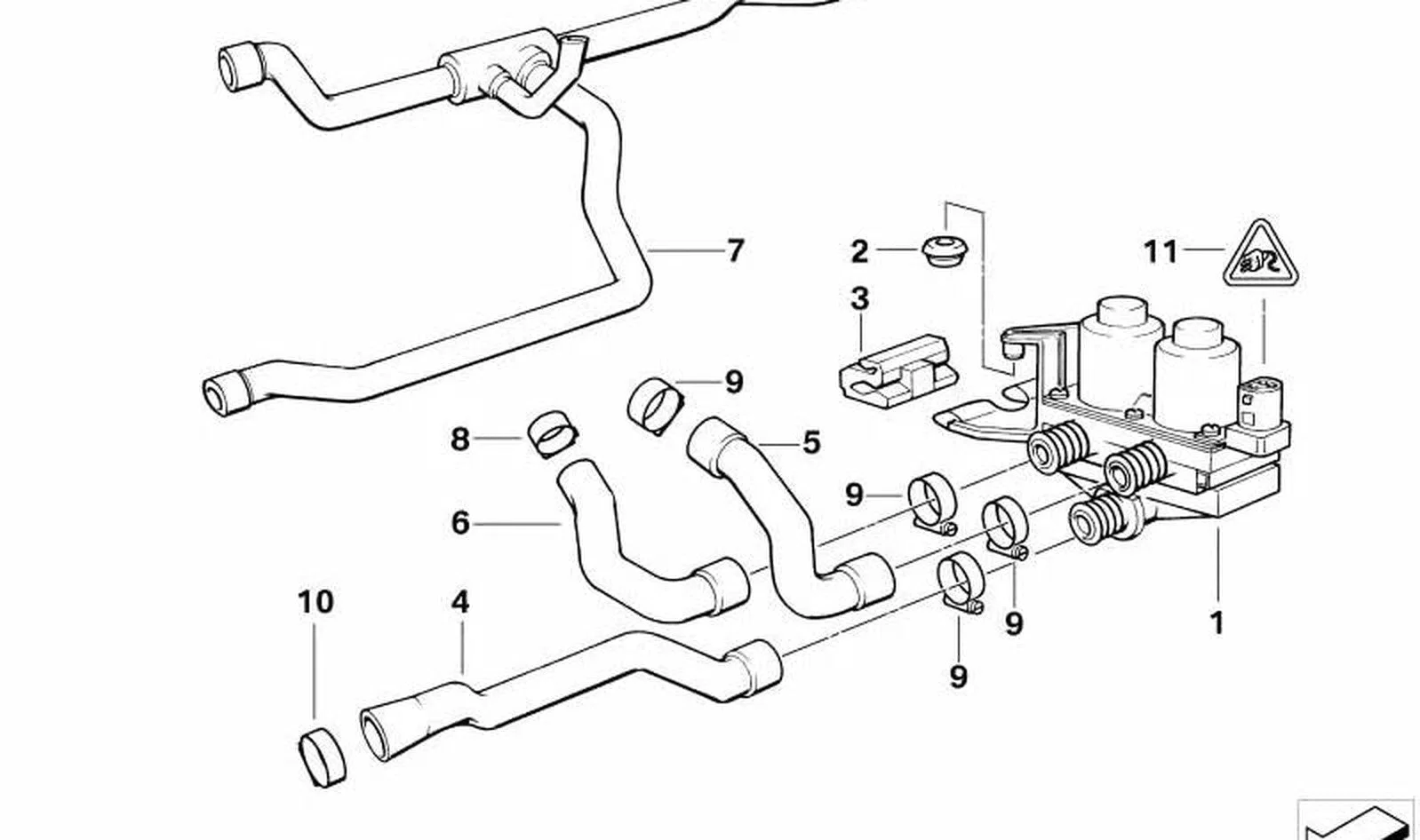 BMW 3 Serisi E36 Kalorifer Hortumu 64211387424