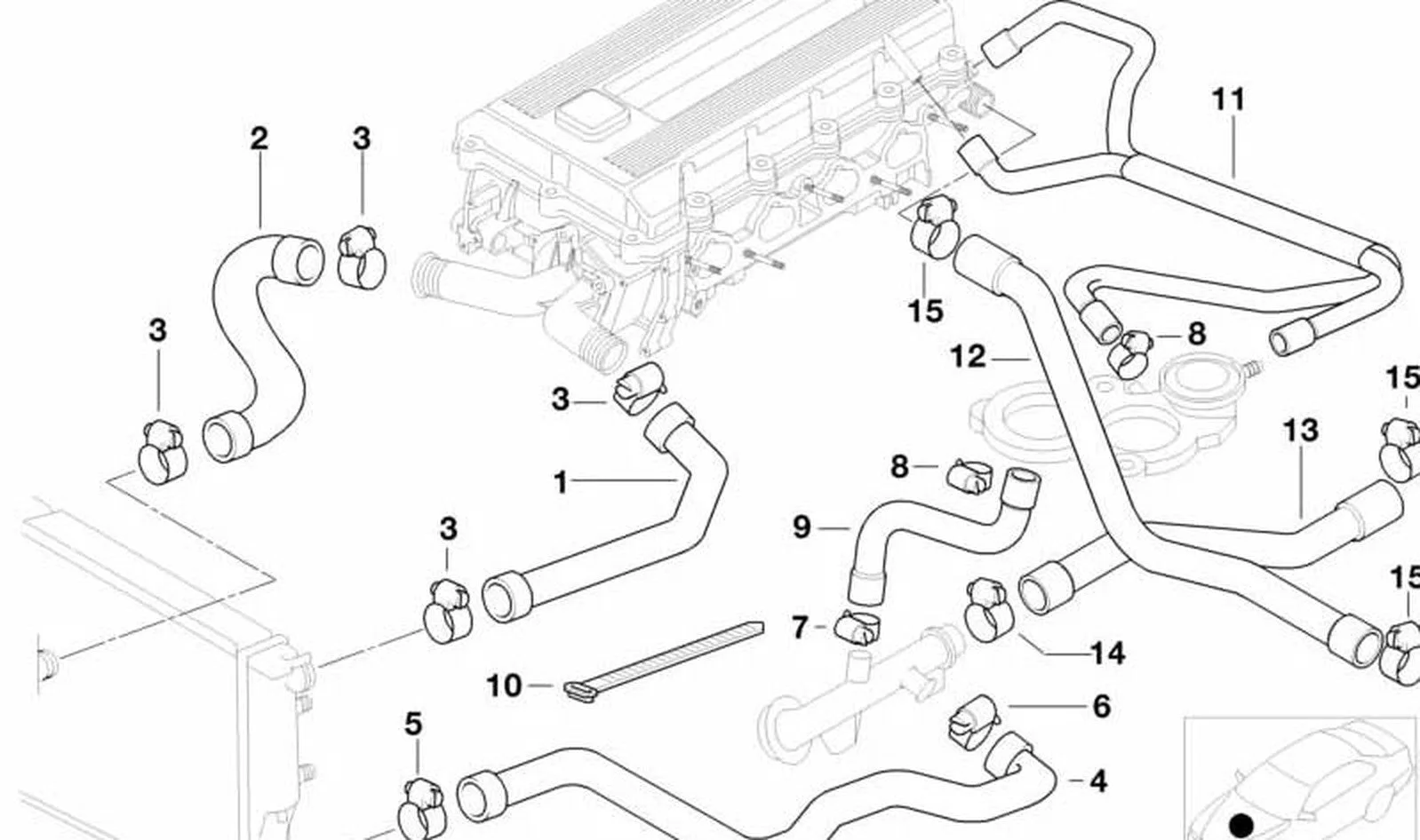 BMW 3 Serisi E36 M42 M43 M44 Radyatör Hortumu 11531743295