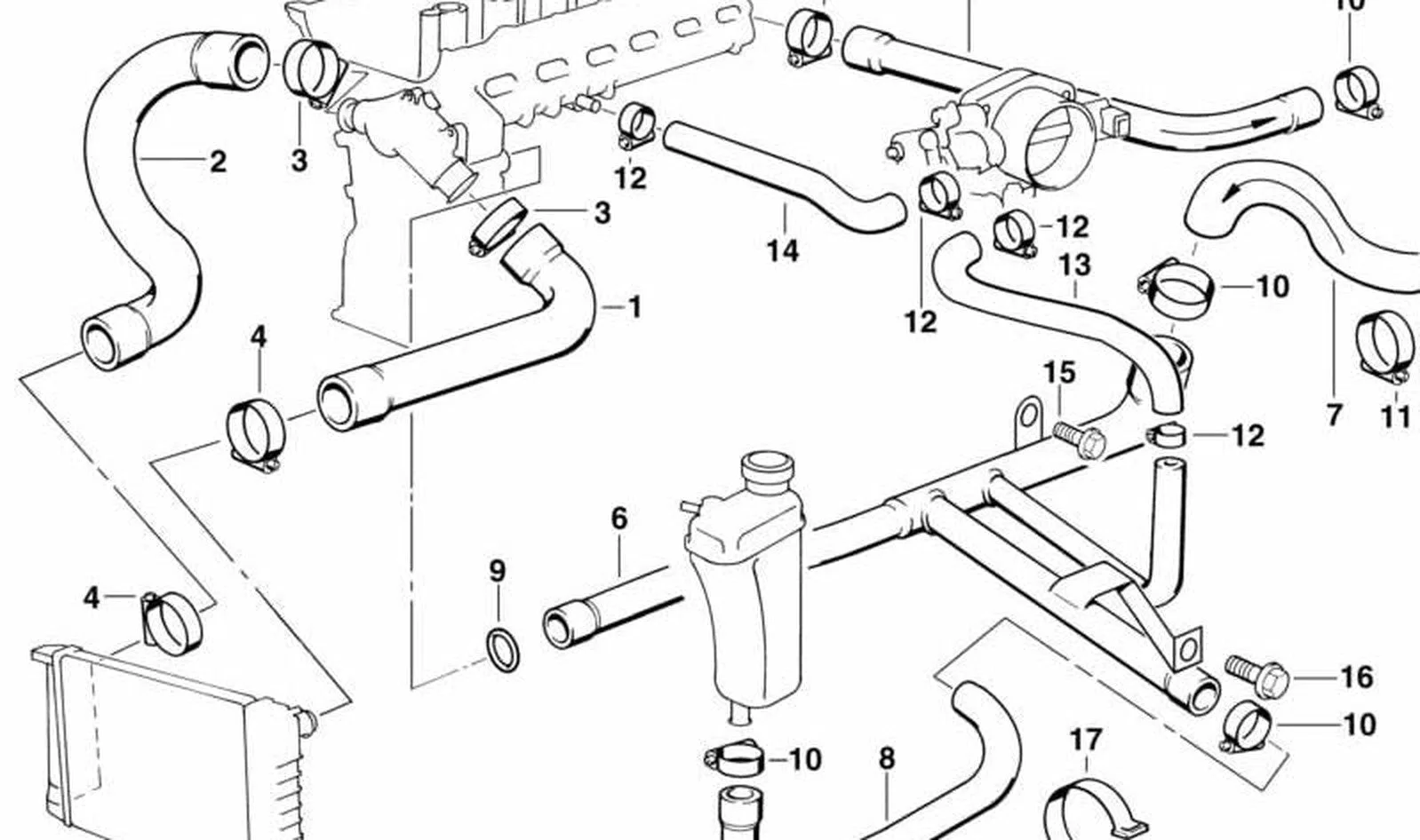 BMW 3 Serisi E36 M50 Arka Su Giriş Hortum 64211394293