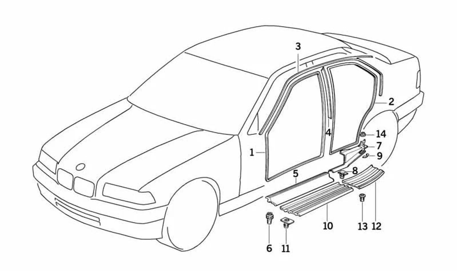 BMW 3 Serisi E36 Ön Kapı Fitili 51728196289
