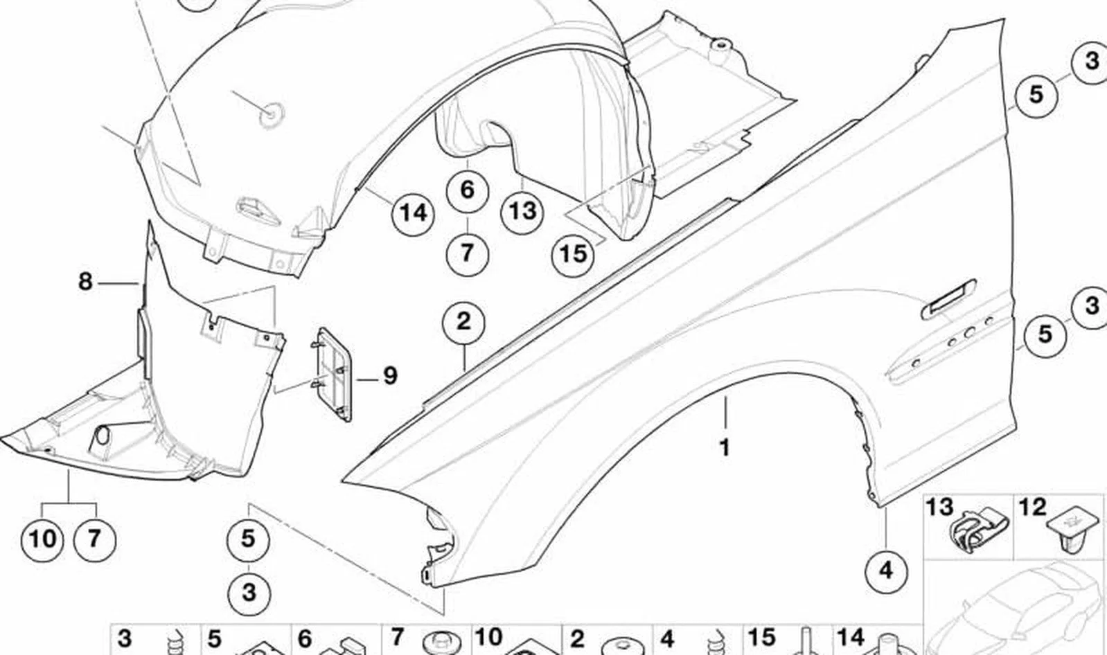 BMW 3 Serisi E46 2 Ön Çamurluk Davlumbazı Sağ E.m 51718268346