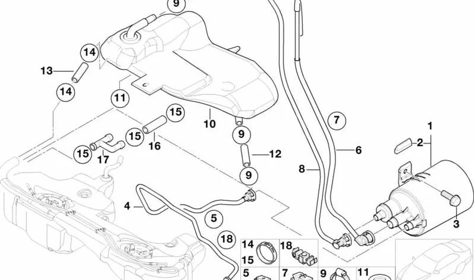 BMW 3 Serisi E46 Aktif Karbon Filtre 16136753245