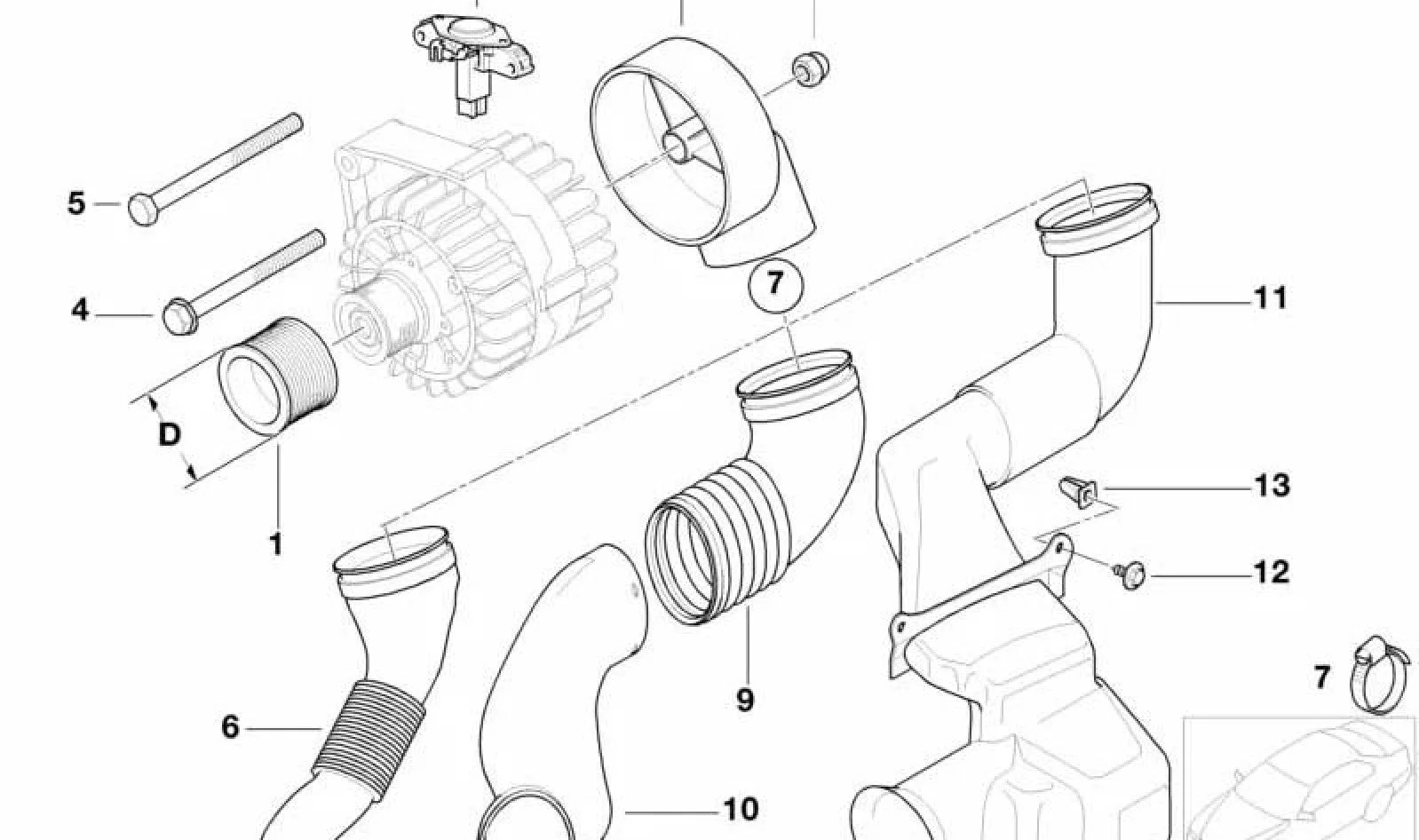 BMW 3 Serisi E46 Alt Hava.borusu 12311712932
