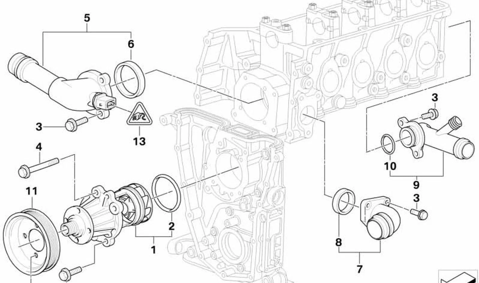 BMW 3 Serisi E46 Blok Su Borusu 11531708808