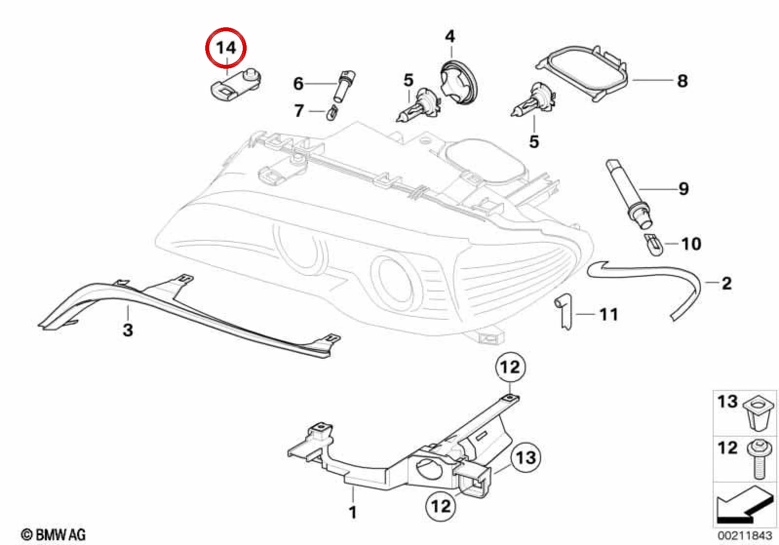 BMW 3 Serisi E46 Far Onarım Seti 63126947822