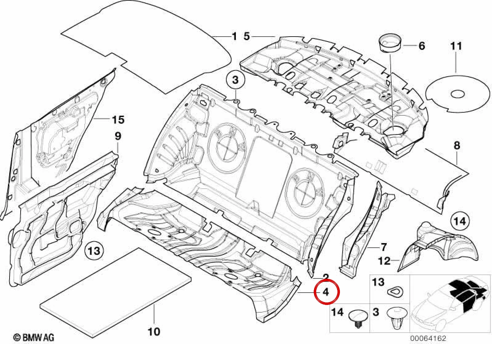 BMW 3 Serisi E46 M3 Arka Koltuk Alt İzolasyon 51488204055