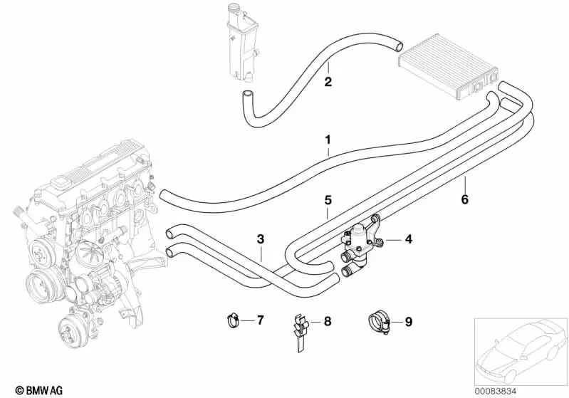 BMW 3 Serisi E46 M43 Kalorifer Hortumu 64218377781