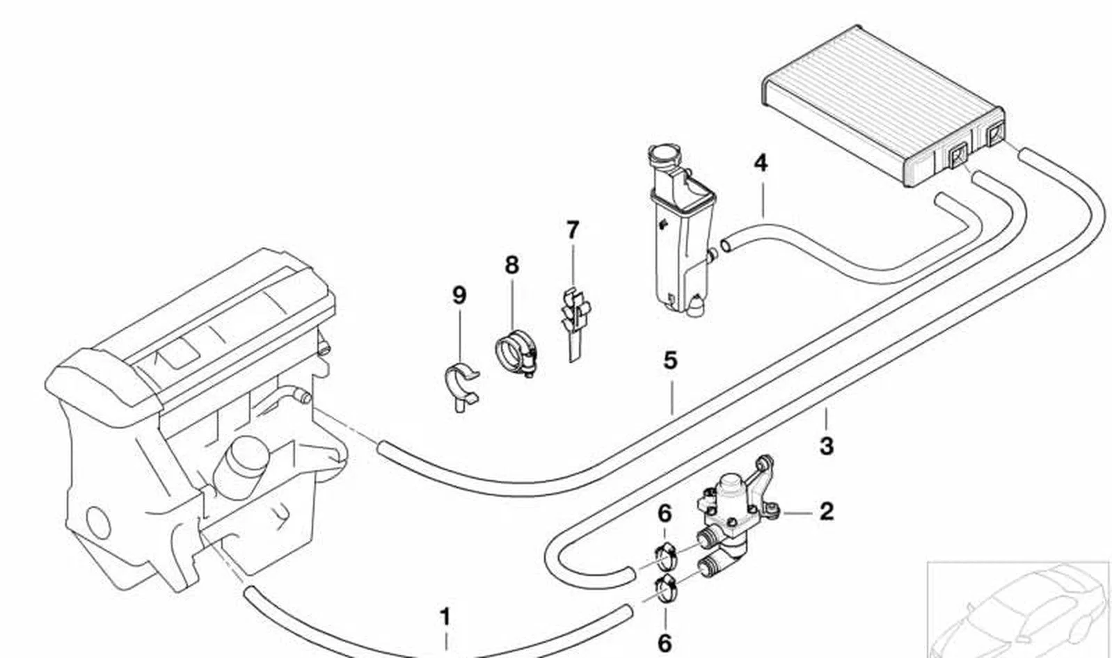BMW 3 Serisi E46 M54 Kalorifer Hortumu 64218363198