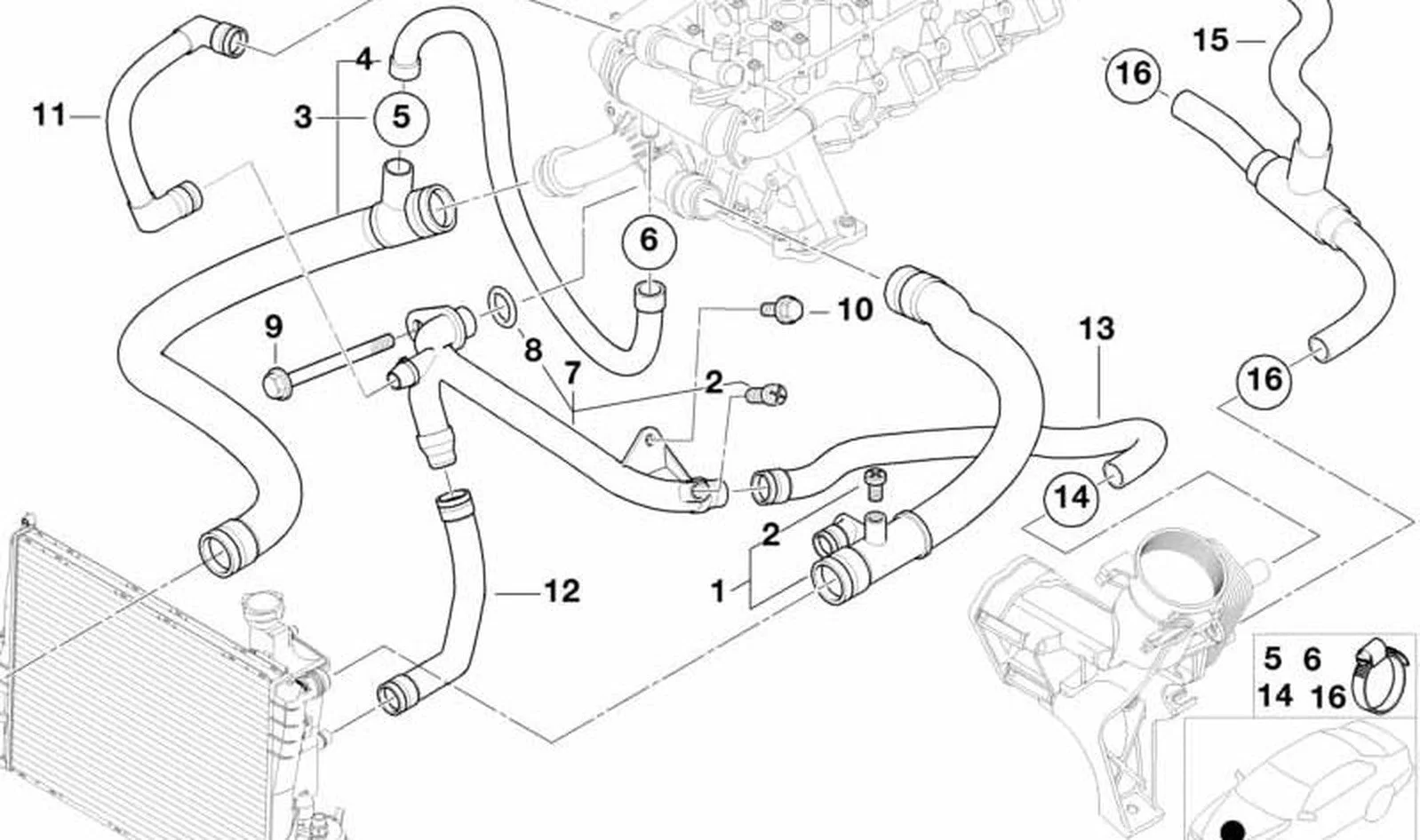 BMW 3 Serisi E46 Radyatör Alt Hortumu E46.M47 11532247308