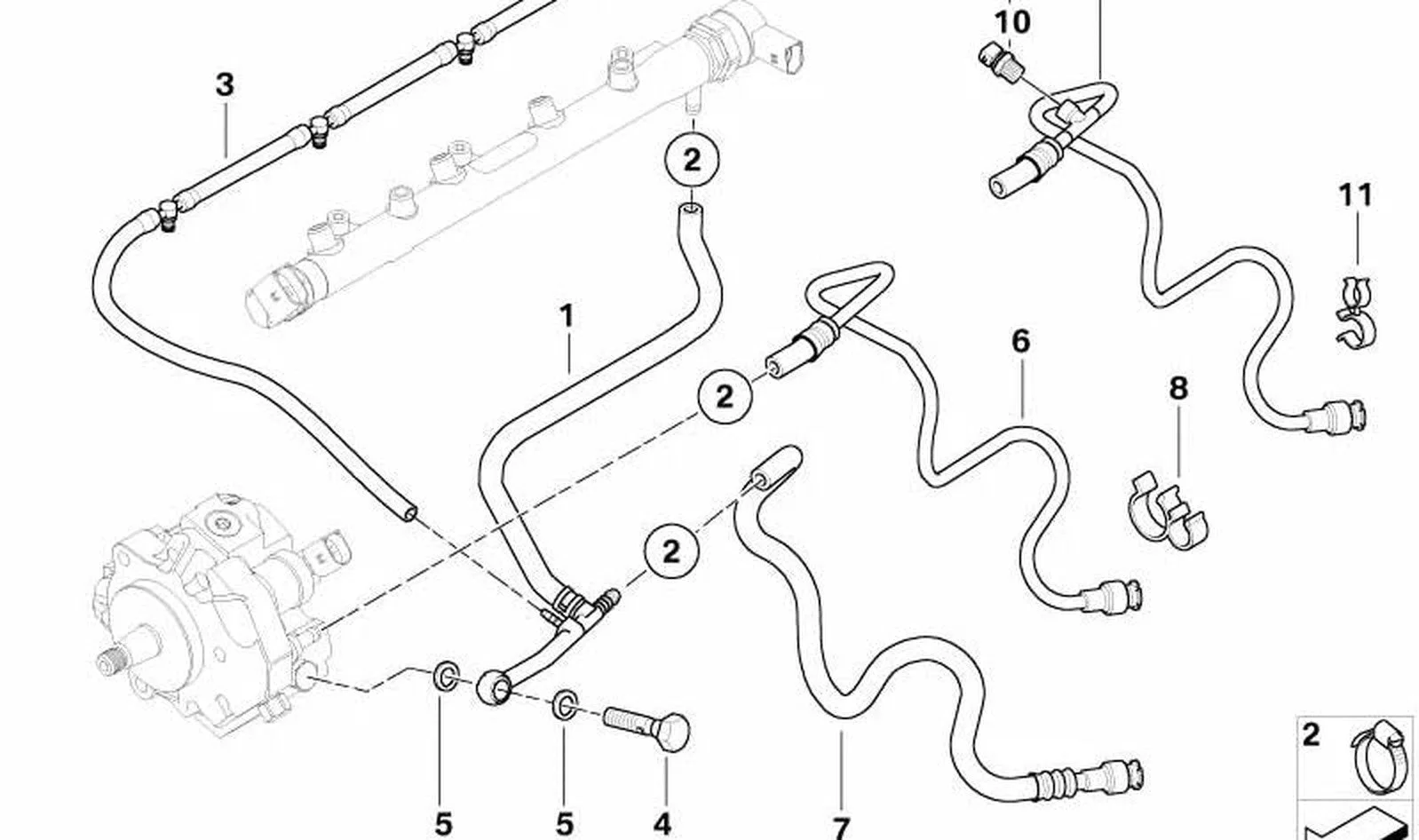 BMW 3 Serisi E46 Yük. Bas. Yakıt Borusu 13537796774
