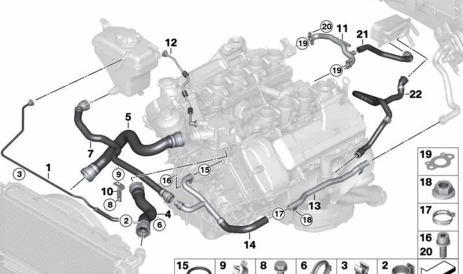 BMW 3 Serisi E90 E92 E93 S65 M3 Radyatör Üst Hortumu 11537838214