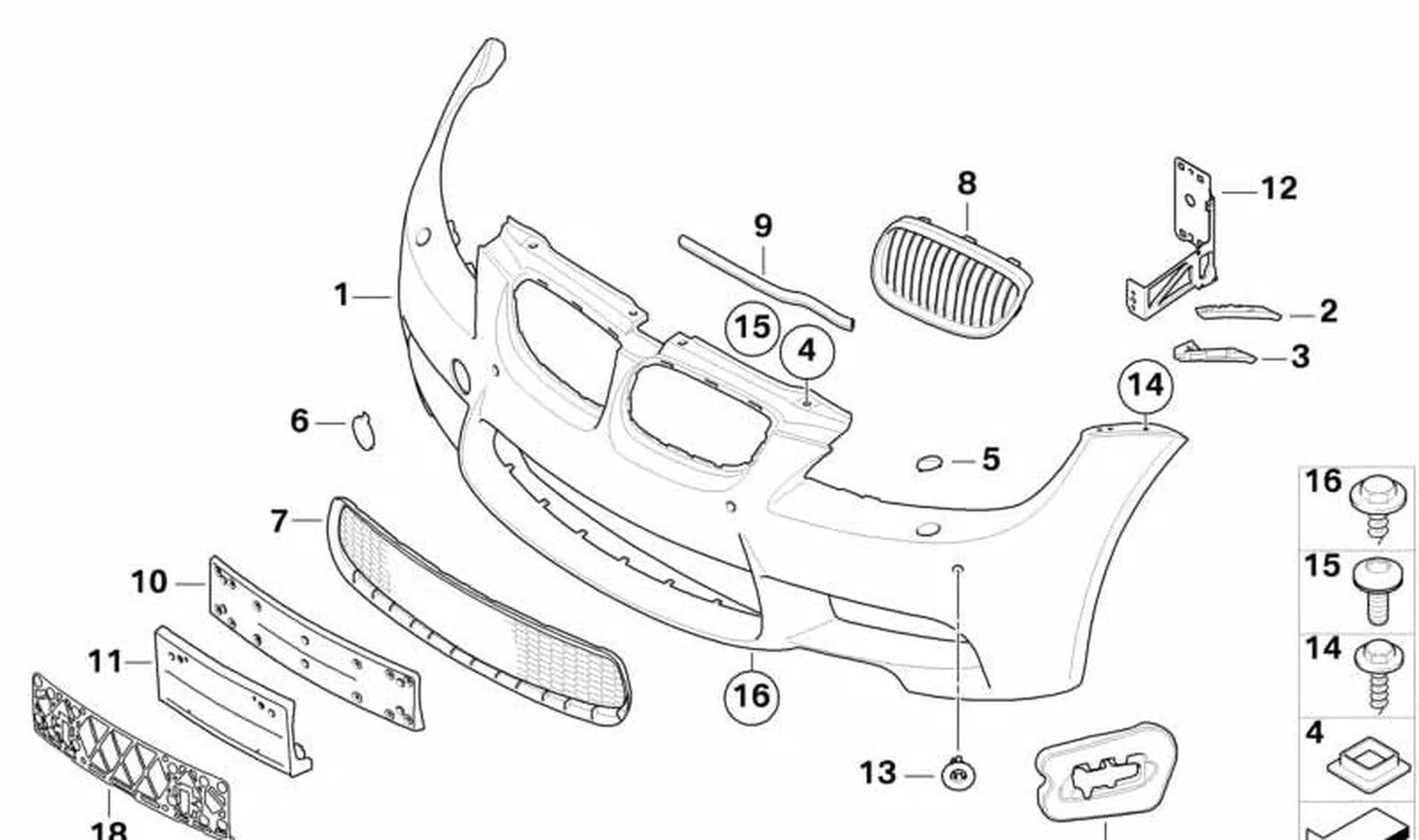 BMW 3 Serisi E90 E92 M3 Ön Tampon Yıkamasız PDC Li 51118041147