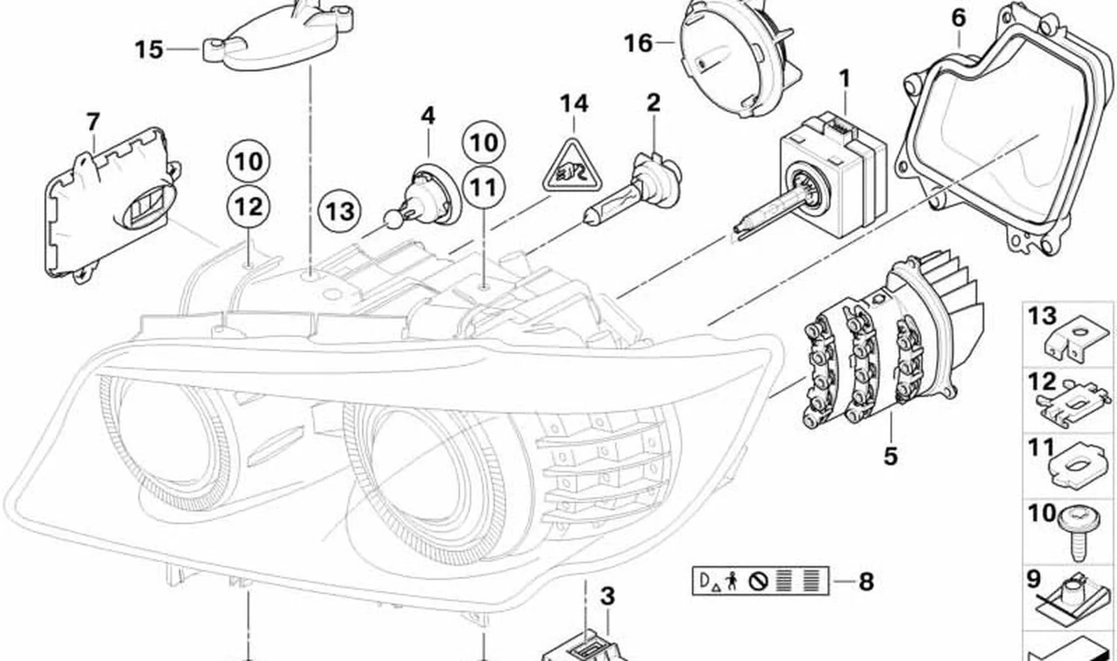 BMW 3 Serisi E90 Far Arka Kapağı 63127716862