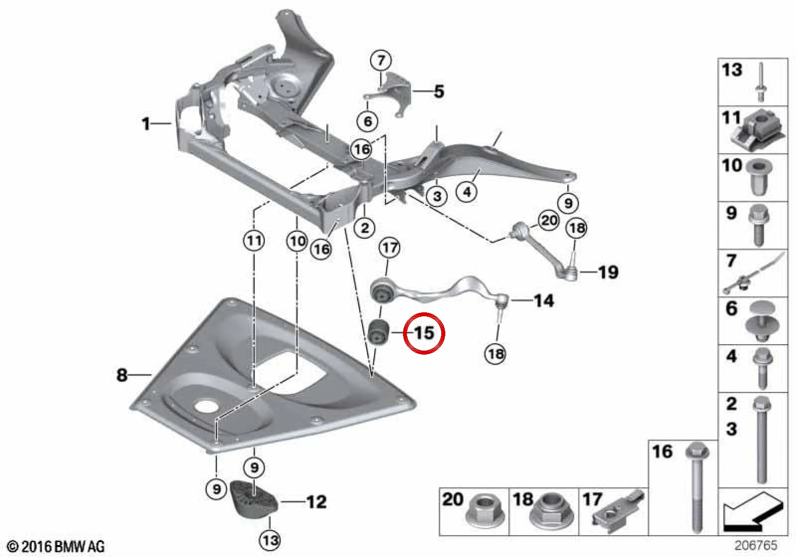 BMW 3 Serisi E90 M3 Üst Salıncak Burcu 31102283579