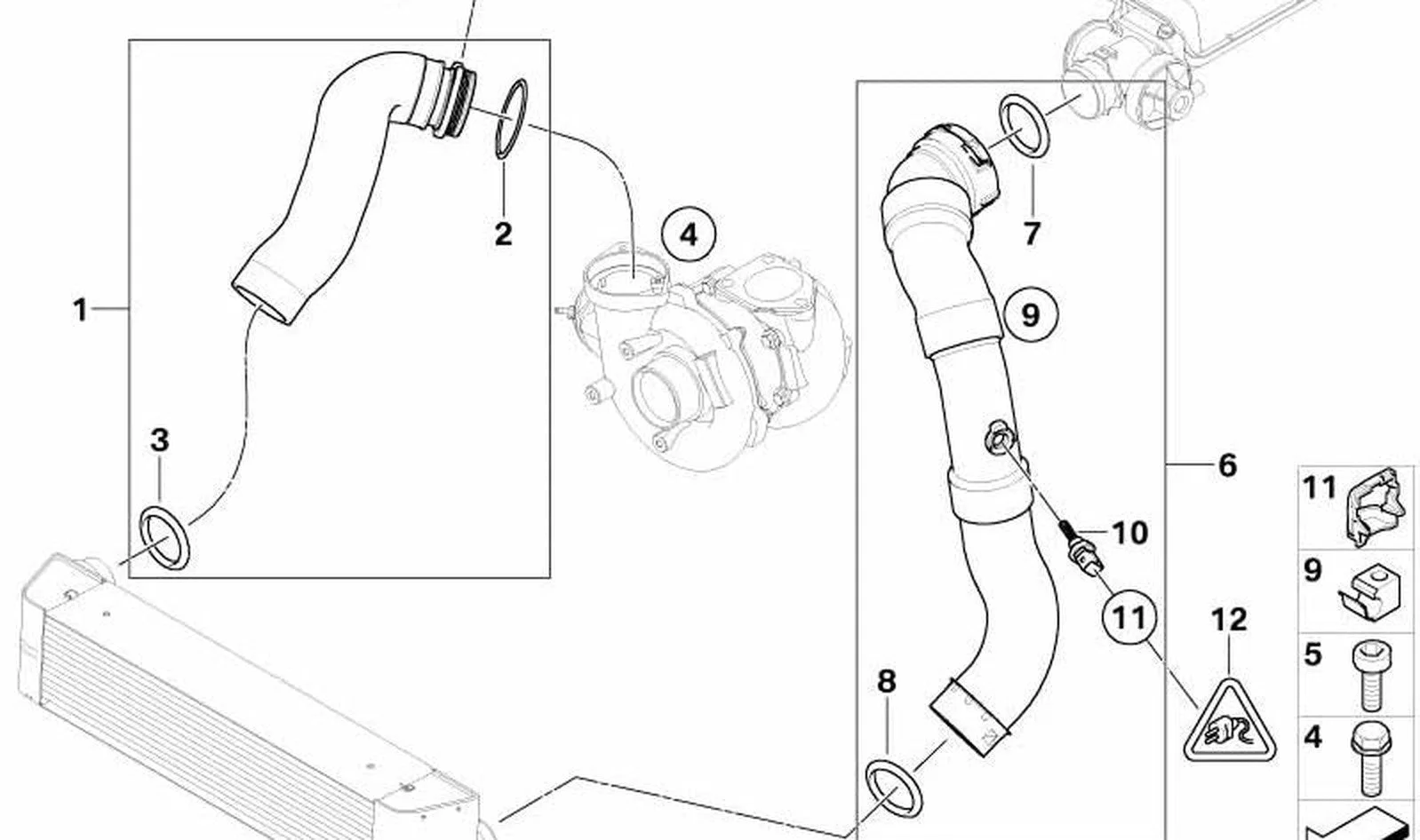 BMW 3 Serisi E90 M47 M47N2 Turbo Hortumu 3,18/3,20D 11617805437
