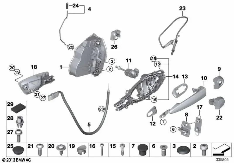 BMW 3 Serisi E90 Ön Kapı Açma Teli 51217317560