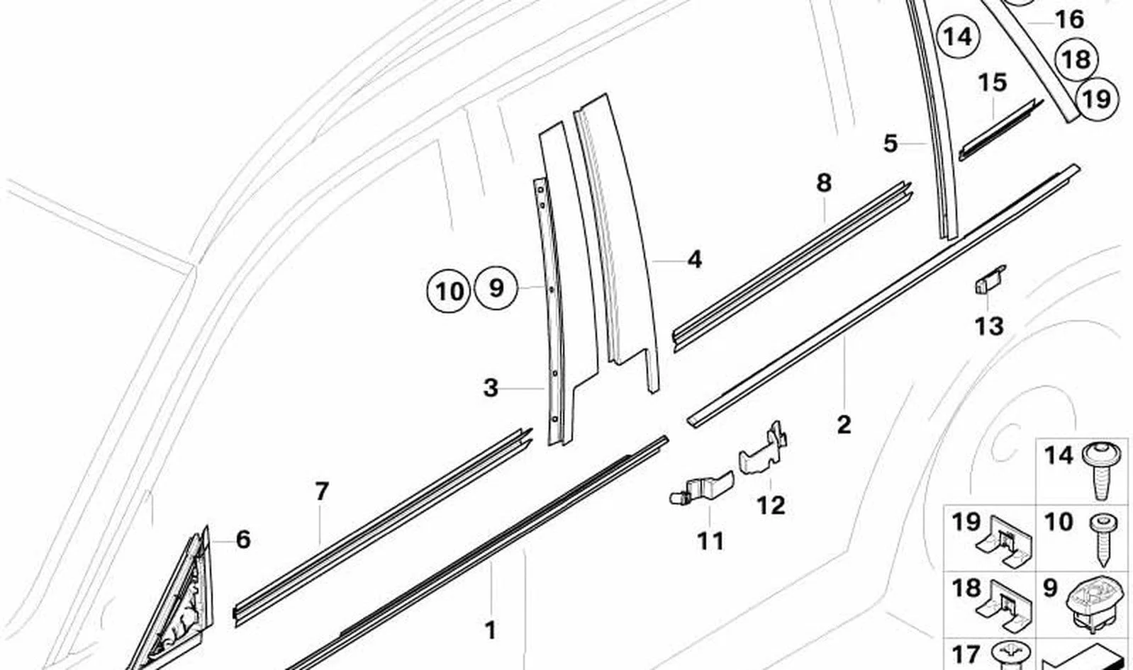 BMW 3 Serisi E90 Ön Kapı Cam Fitili Sağ 51337060236