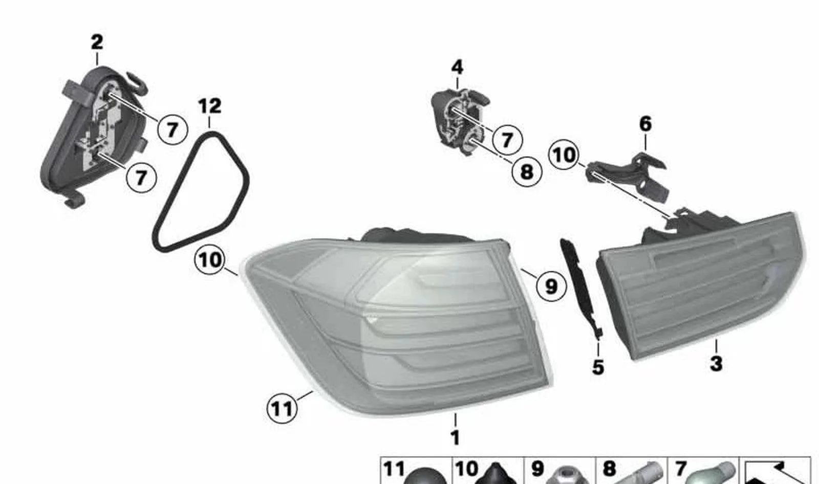BMW 3 Serisi F30 Dış Stop Sol 63217312845