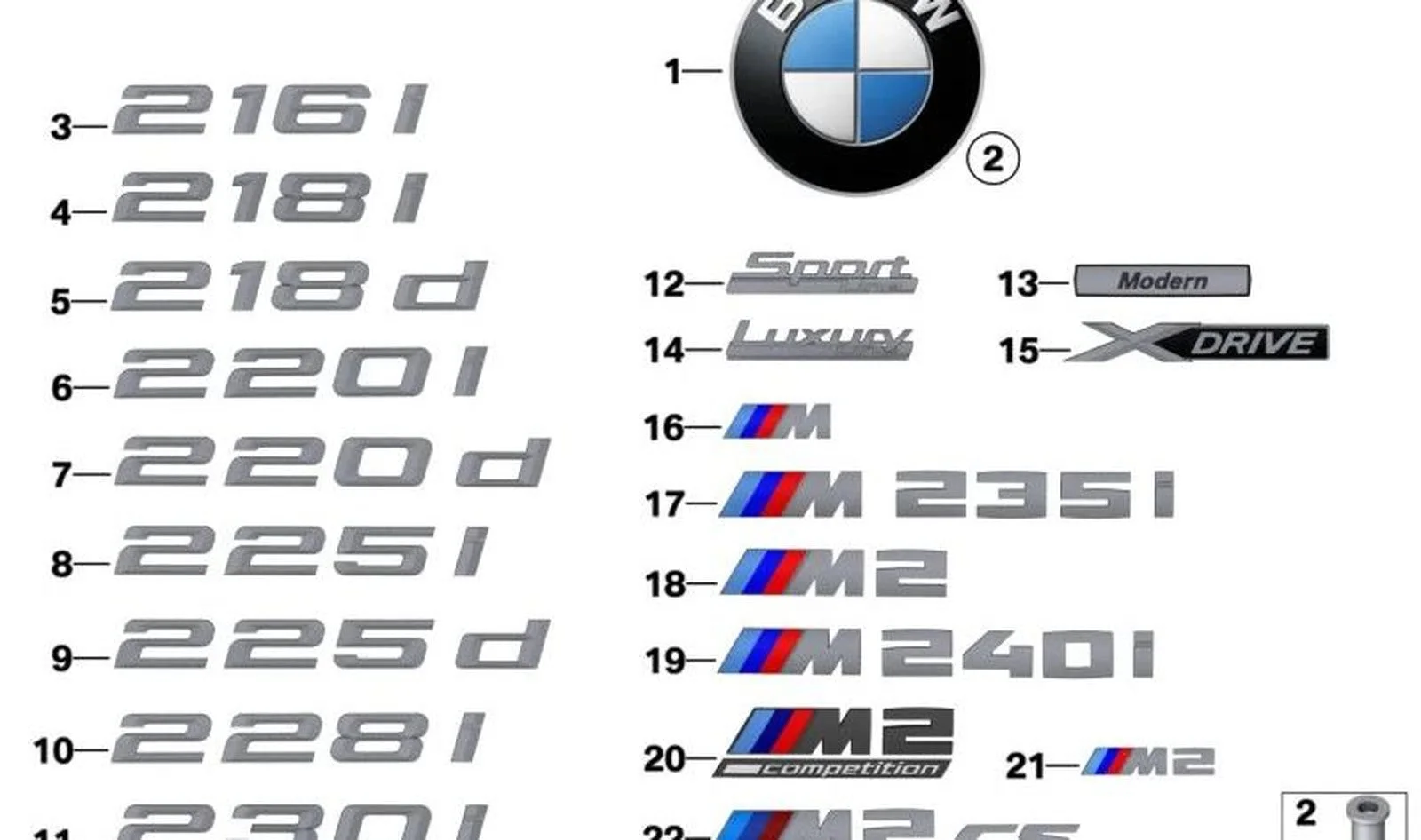 BMW 3 Serisi F30 Modern Çam Yazı Amblem Logo 51147294499