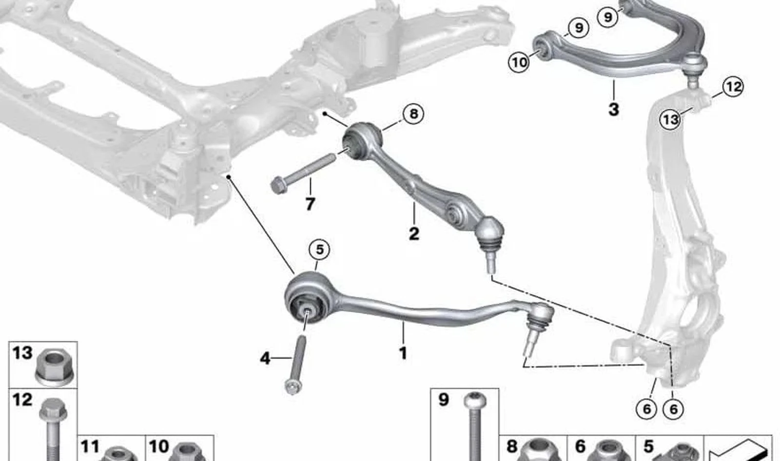 BMW X5 G05 Burçlu Ön Sol Salıncak 31108093821