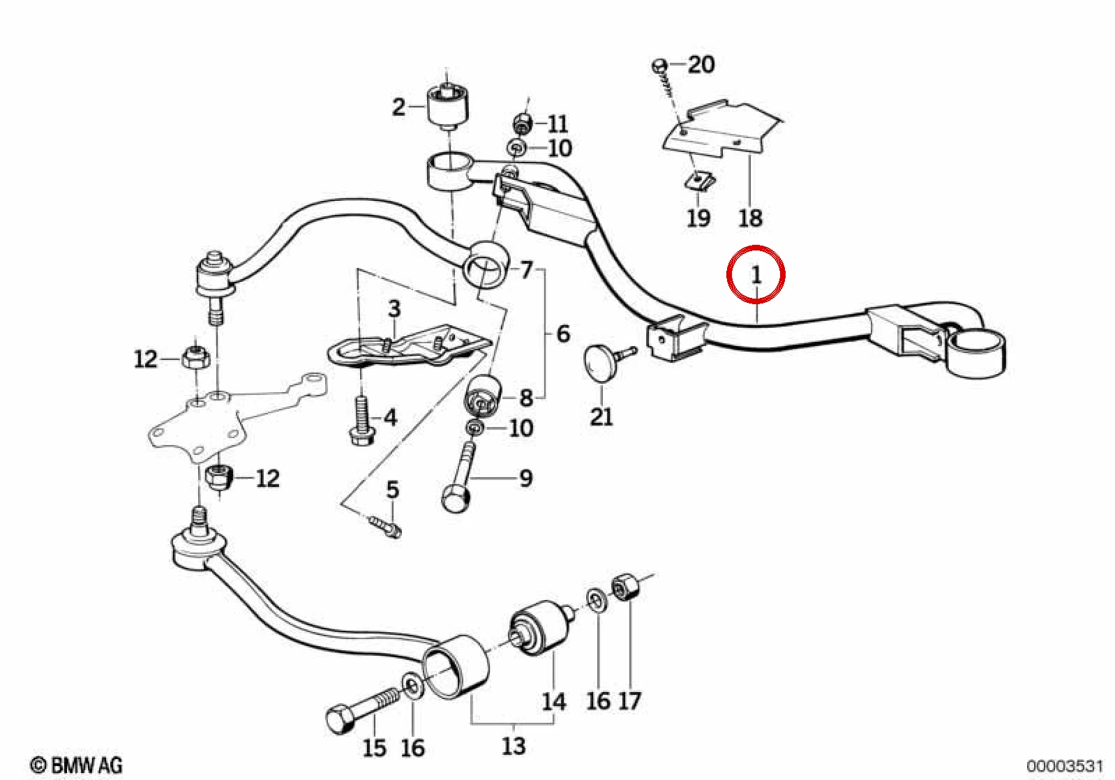BMW 7 Serisi E32 Ön Gergi Çubuğu 31121141639