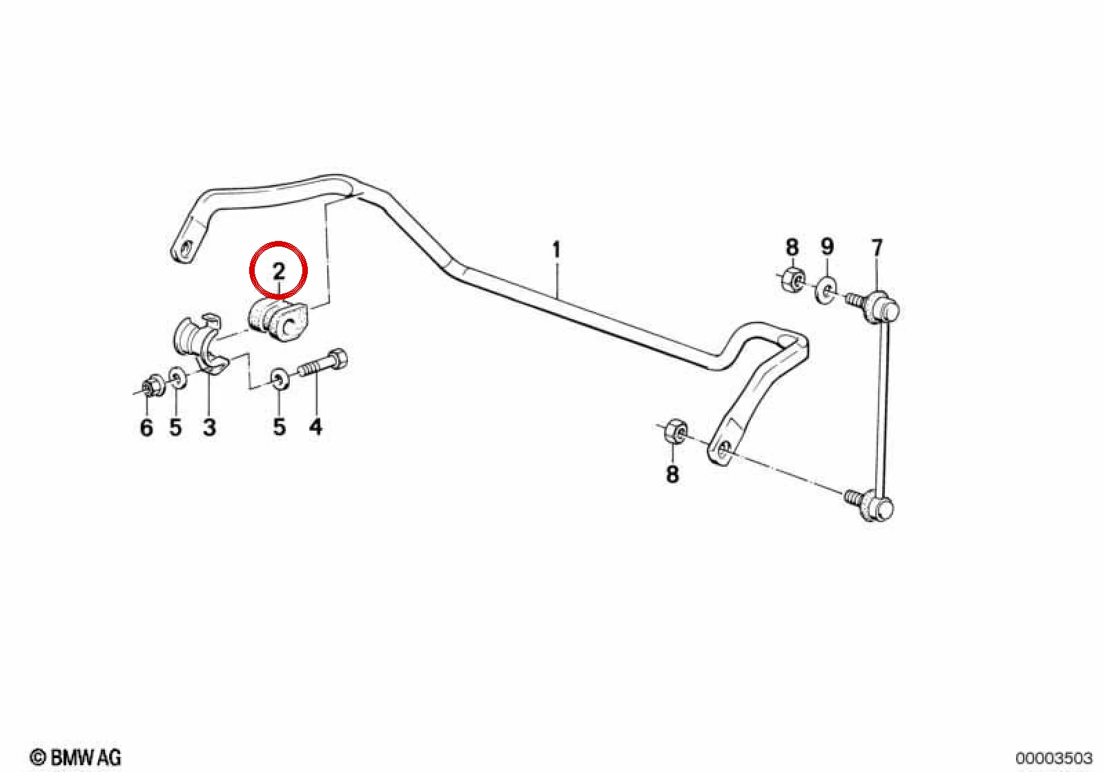 BMW 3 Serisi E30 Viraj Demiri Lastik Yatağı 18 mm 31351135748